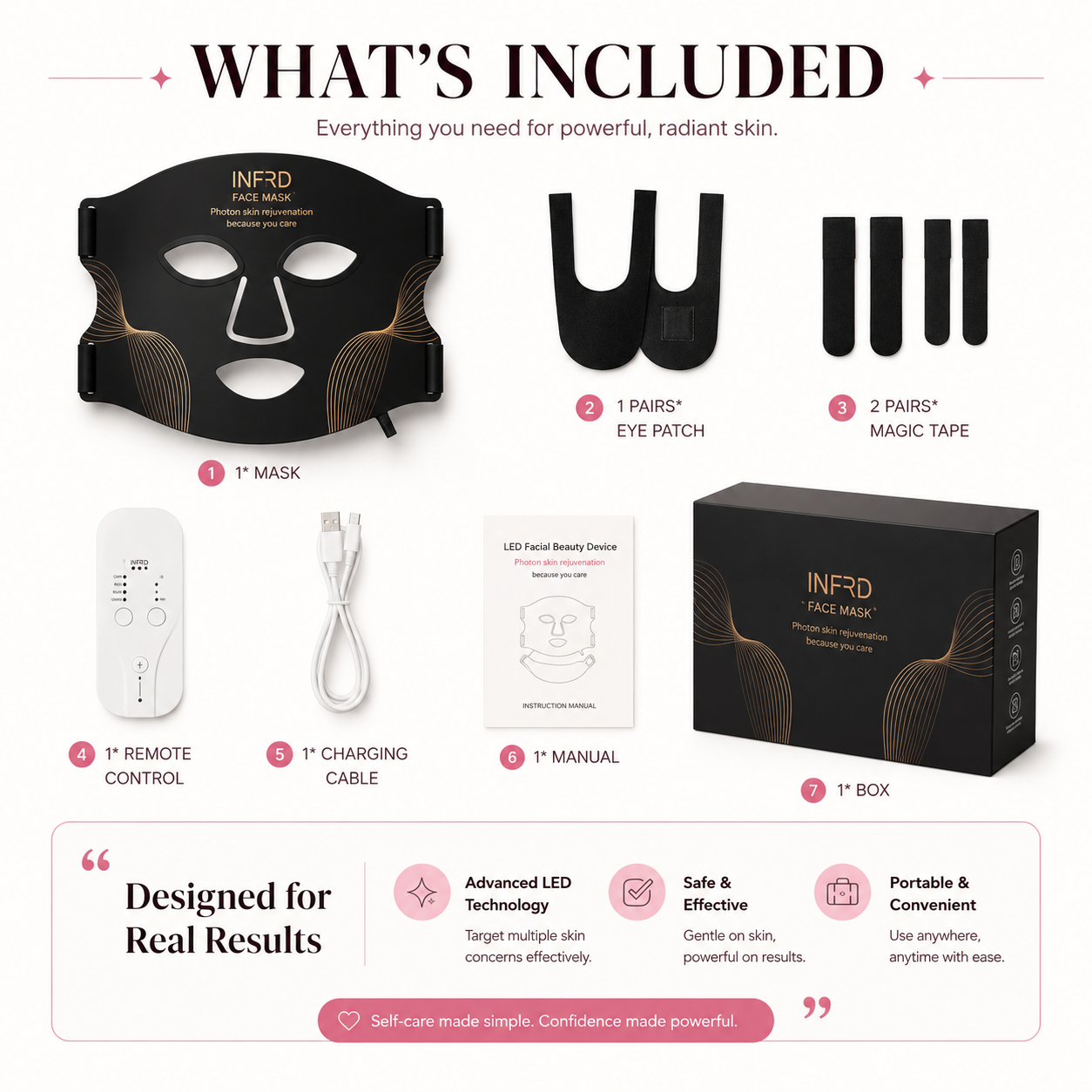 INFRD Lumina™ Wireless LED Face & Neck Therapy Mask