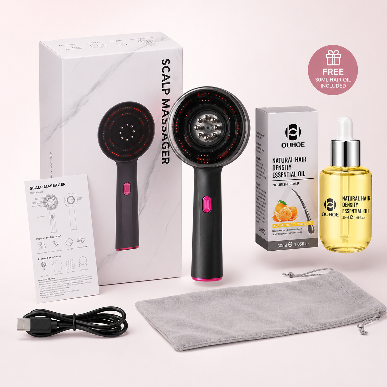 INFRD ScalpRevive™ Red Light Scalp Massager & FREE Hair Oil